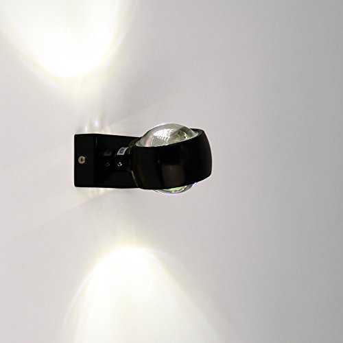 s.LUCE Beam Wandleuchte Up&Down mit Glaslinsen Effekt Wandlampe, Farbe:Schwarz von s.LUCE