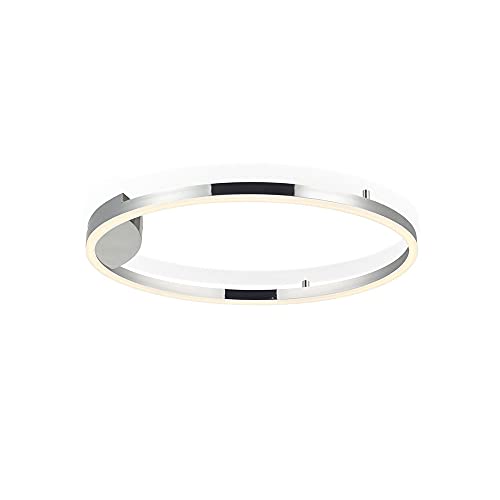 s.LUCE Ring 60 LED Wand & Deckenleuchte Dimmbar Wohnzimmer Ring Wandlampe Deckenlampe, Farbe:Chrom von s.LUCE