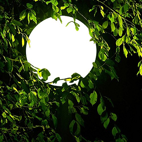 s.luce Globe Hänge-Kugellampe für Innen & Außen IP54 Außenhängeleuchte Rund & Weiß, Größe:Ø 50cm von s.luce