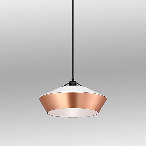 s.LUCE pro LED Pendellampe SkaDa Pendelleuchte Hängelampe, Größe:Ø 40cm, Schirm Flach:Weiß, Schirm Hoch:Kupfer von s.LUCE