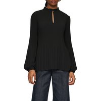 s.Oliver BLACK LABEL Langarmbluse mit Plisseé- Ärmeln und gekräuseltem Stehkragen von s.Oliver BLACK LABEL