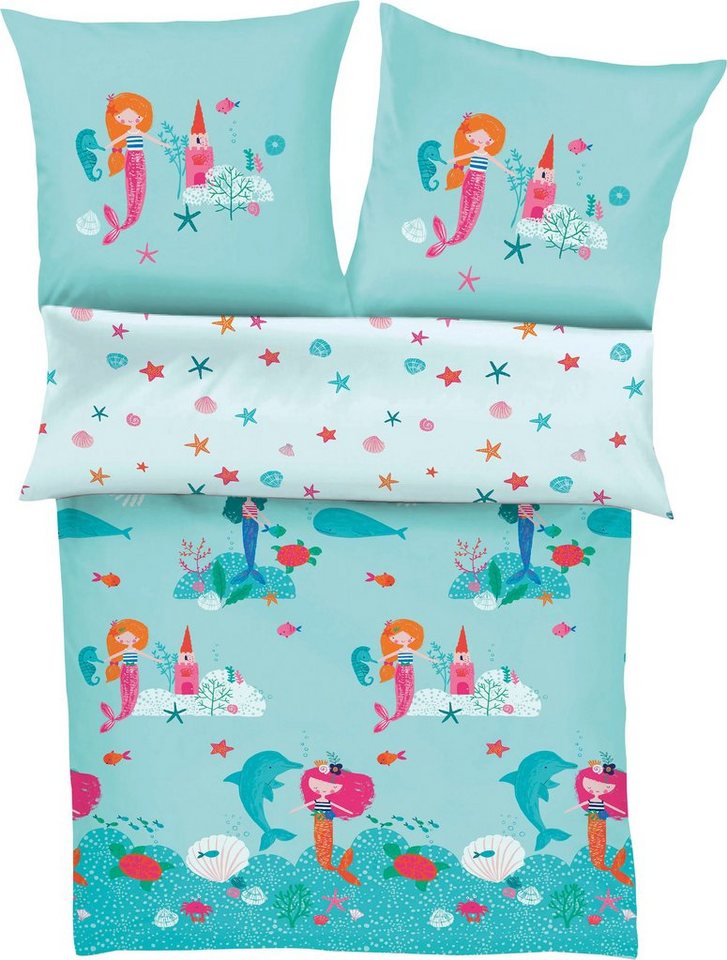 s.Oliver Junior Kinderbettwäsche Meerjungfrau, Satin, mit Meerjungfraumotiven von s.Oliver Junior