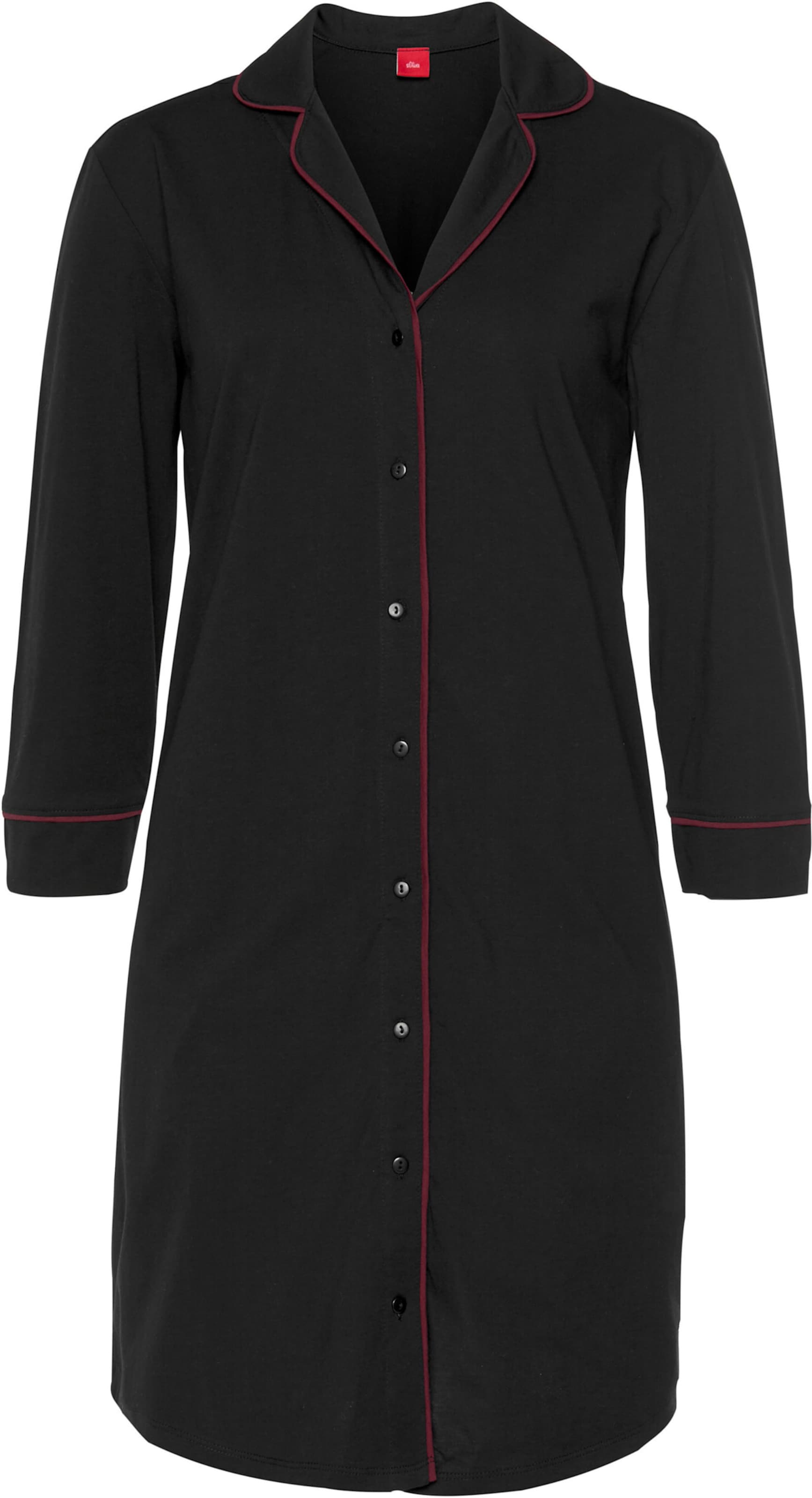 Nachthemd in kontrastfarbene details-bordeaux-schwarz von s.Oliver von s.Oliver