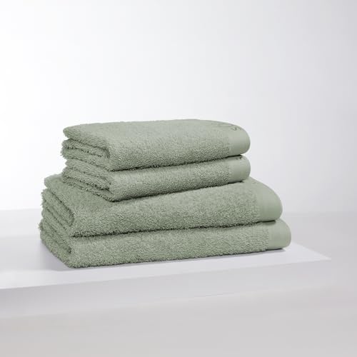 s.Oliver 4 TLG Handtuch Set - 100% Baumwolle, 600 g/m², weich & angenehm, 2X Handtücher + 2X Duschtücher hellgrün von s.Oliver