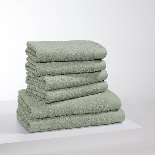 s.Oliver 6 TLG Handtuch Set - 100% Baumwolle, 600 g/m³, weich & angenehm, 4X Handtücher + 2X Duschtücher hellgrün von s.Oliver