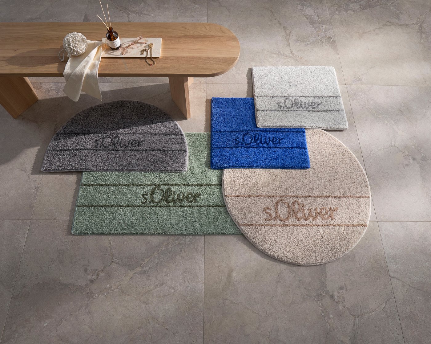 s.Oliver Badematte Allie, Badvorleger, Badezimmer Teppich, Duschvorleger, Höhe 10 mm, rutschhemmend beschichtet, schnell trocknend, strapazierfähig, Polyester, rund, Badteppich, weiche Haptik, unifarben mit s.Oliver Schriftzug s.Oliver Badematte Allie, Badvorleger, Badezimmer Teppich, Duschvorleger, Höhe 10 mm, rutschhemmend beschichtet, schnell trocknend, strapazierfähig, Polyester, rund, Badteppich, weiche Haptik, unifarben mit s.Oliver Schriftzug von s.Oliver