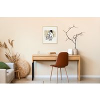 s.Oliver Bild mit Rahmen "Lazy Girl", Modern-Abstrakt-Person-Personen-Mode-Modebilder-Menschen-Kunst-Frau-Bilder von Frauen, (1 St.), HD Premium Posterdruck mit Echtholzrahmen von s.Oliver