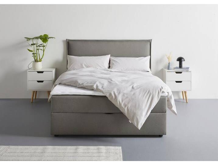 s.Oliver Boxbett Alissia, Boxbett mit Bettkasten, inkl. Topper, grau, Bonellfederkern H3, H3 (100 kg), anthrazit von s.Oliver