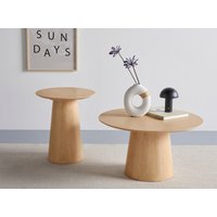 s.Oliver Couchtisch "Hemmon", (1 St.), mit massivem Eschenfuß, edler Echtholzplatte, Durchmesser 80 cm von s.Oliver