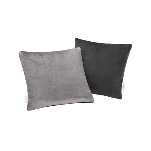 s.Oliver Doublesoft Kissenbezug 40x40 cm - super kuschelig & weich, Polyesterflausch 2 Stück dunkelgrau von s.Oliver