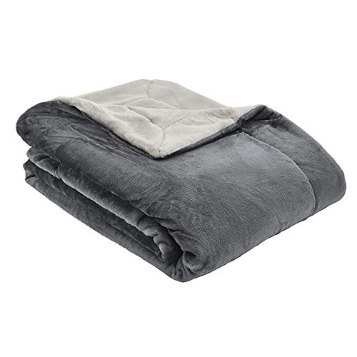 s.Oliver Doublesoft Kuscheldecke 150x200 - super kuschelig & warm, Polyesterflausch Decke grau hellgrau von s.Oliver