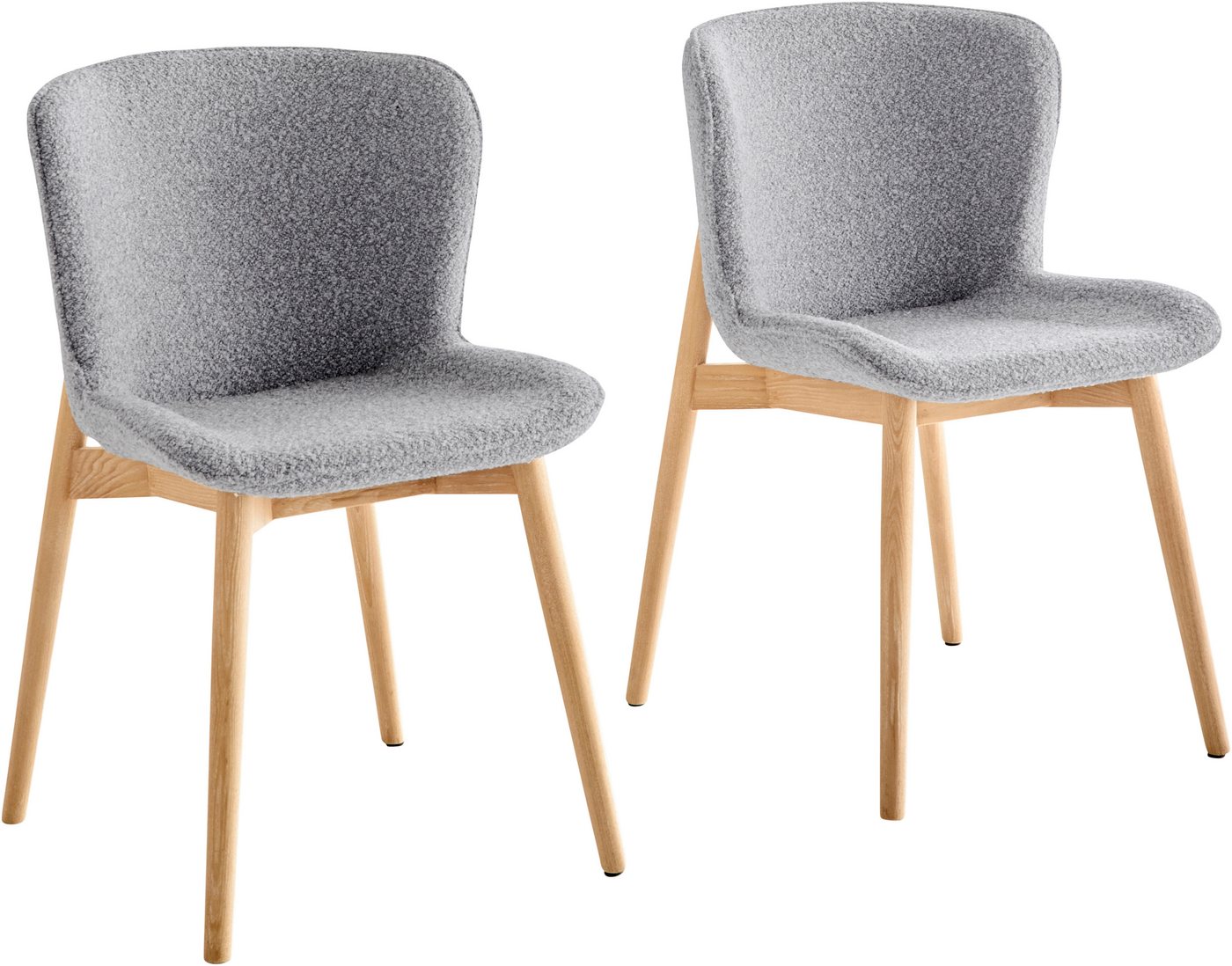 s.Oliver Esszimmerstuhl Kailee (Set, 2 St), weicher Bouclé-Bezug, ergonomisches Design, Eschenholzgestell von s.Oliver