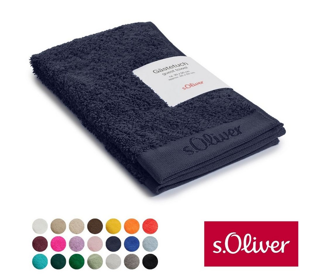 s.Oliver Gästehandtuch s.Oliver, Premium Qualität, 600 gr/m², auch als Sets erhältlich, Walkfrottier (1-St), große Farbauswahl, auch als Duschtuch, Waschhandschuh, Handtuch von s.Oliver