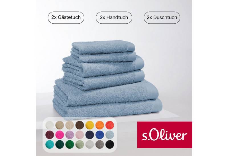 s.Oliver Handtuch Set s.Oliver, Premium Qualität, 600 gr/m², Walkfrottier (Set, 6-St), 2 Gästetücher 30x50, 2 Handtücher 50x100, 2 Duschtücher 70x140 von s.Oliver