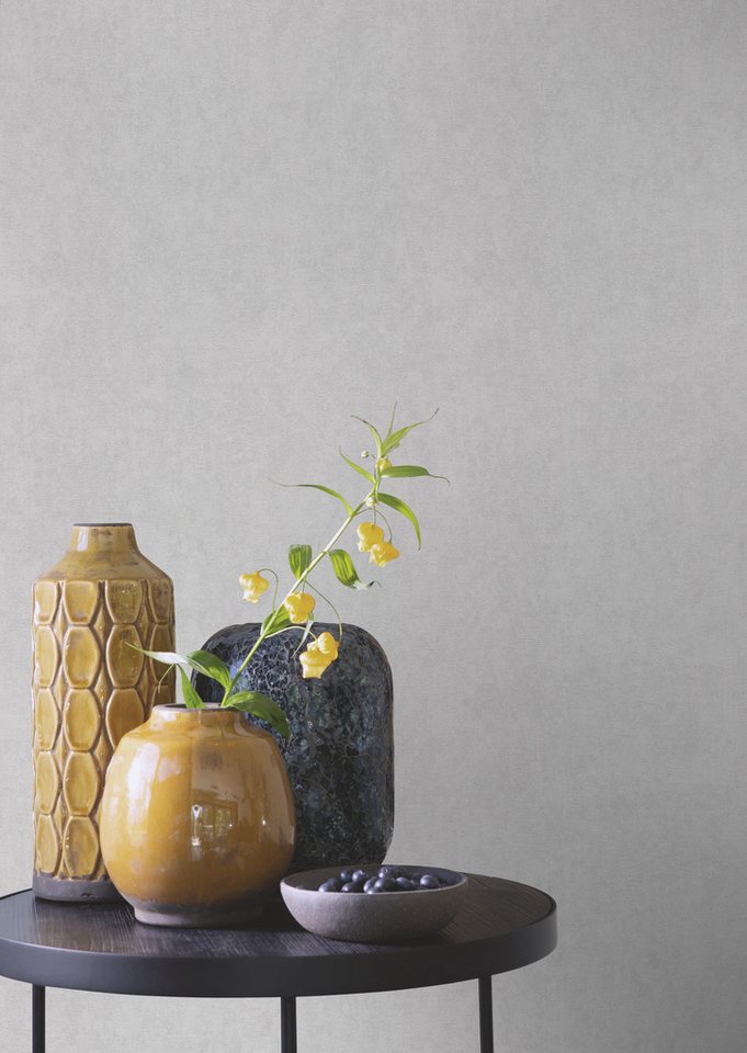 Rasch Papiertapete Uni Papiertapete einfarbig, strukturiert, (1 St), Einfarbig von Rasch