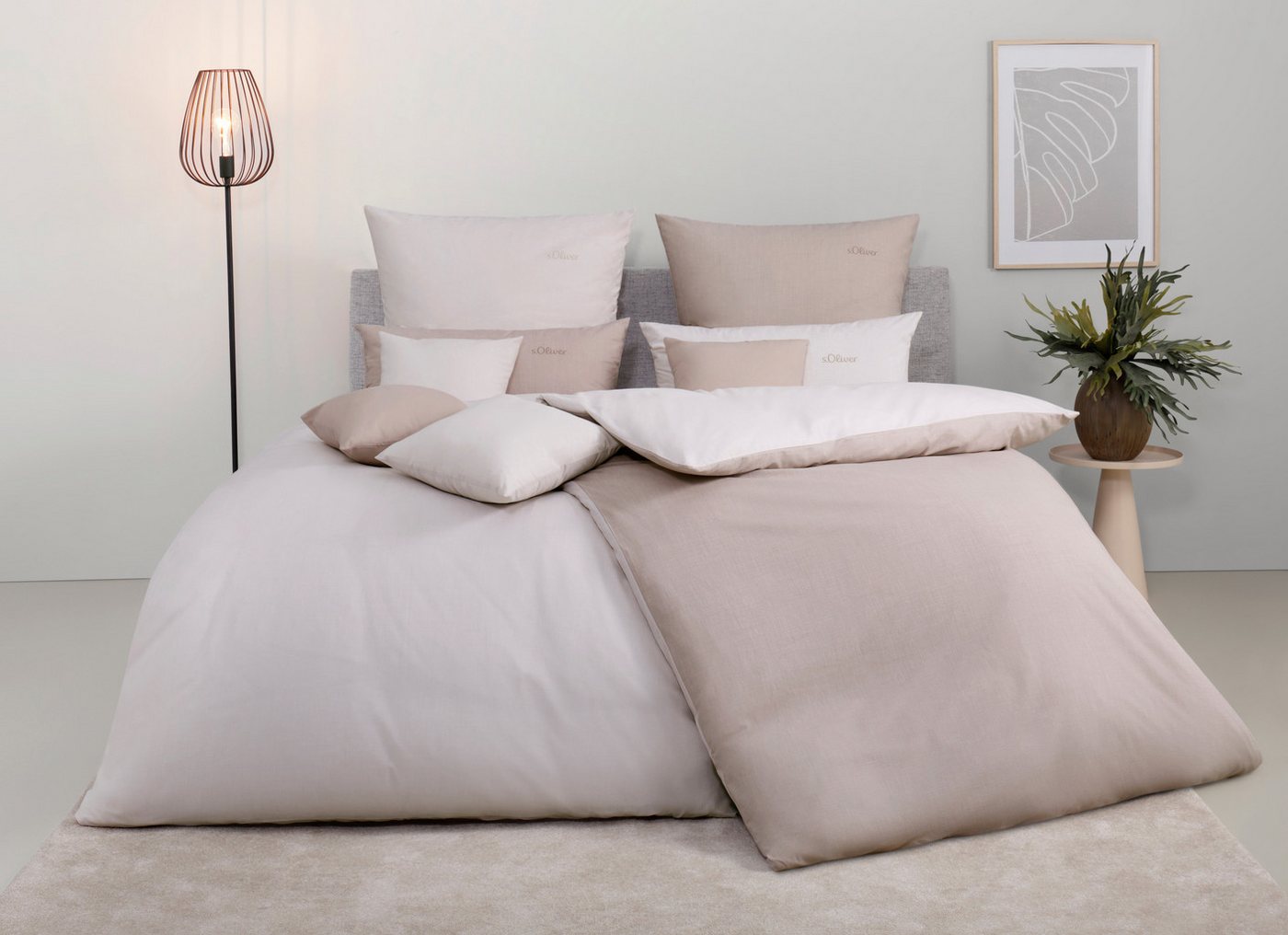 s.Oliver Wendebettwäsche Melinda in Gr. 135x200 oder 155x220 cm, Flanell, 2 teilig, Markenbettwäsche mit GRATIS-Zugabe: 2x Kissenhülle, mit Reißverschluss von s.Oliver