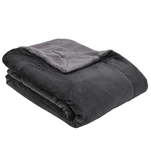 s.Oliver Doublesoft Kuscheldecke 150x200 - super kuschelig & warm, Polyesterflausch Decke dunkelgrau grau von s.Oliver