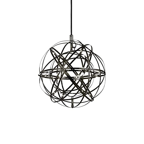 s.luce Atom LED Pendelleuchte Dimmbar Wohnzimmer Hängelampe modern, Farbe Schwarzchrom, Größe Ø 30cm von s`luce
