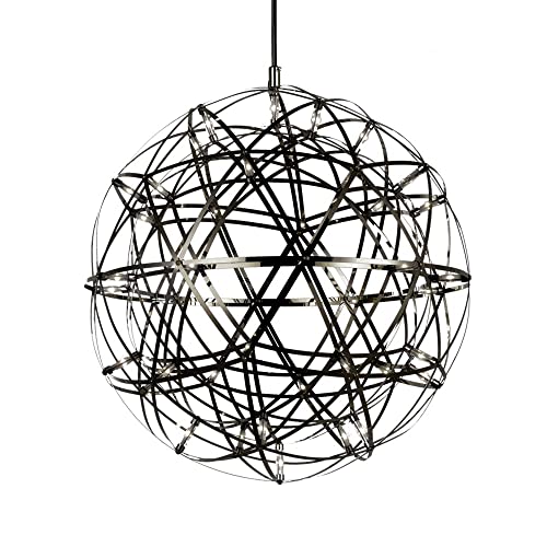 s.luce Atom LED Pendelleuchte Dimmbar Wohnzimmer Hängelampe modern, Farbe Schwarzchrom, Größe Ø 50cm von s.luce