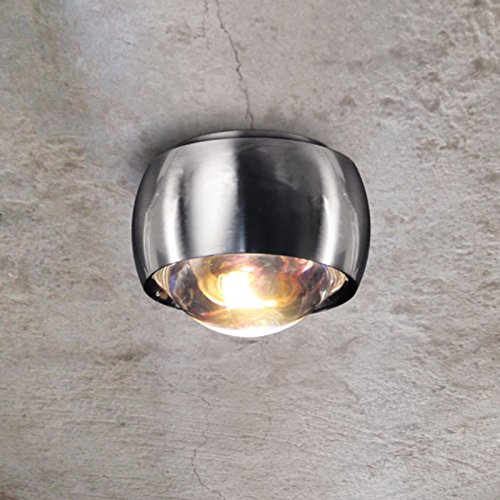 s.luce Beam LED Deckenleuchte mit Glaslinse Ø 8cm Deckenlampe Deckenspot Flurlampe, Farbe:Alu-Gebürstet von s`luce