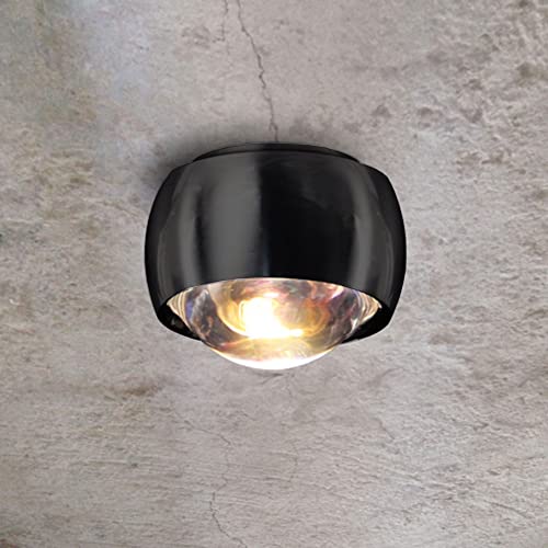 s.luce Beam LED Deckenleuchte mit Glaslinse Ø 8cm Deckenlampe Deckenspot Flurlampe, Farbe:Schwarz von s.luce