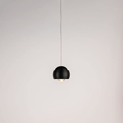 s.luce Beam LED Hängeleuchte mit Glaslinse Rund Ø 8cm, Farbe:Schwarz von s`luce