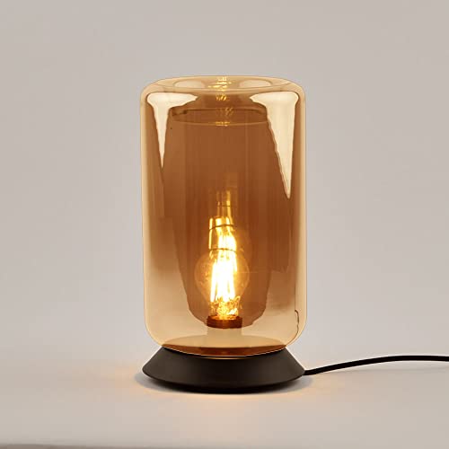 s.luce Cruet E27 Design Tischleuchte Glas mit Schalter Up & Low Tischlampe, Farbe:Amber, Form:Up (Hoch) von s`luce