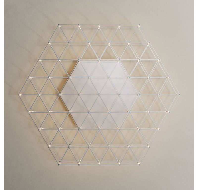 s.luce Deckenleuchte Atom eckige LED Effekt Wand- & Deckenleuchte Chrom, Warmweiß von s.luce