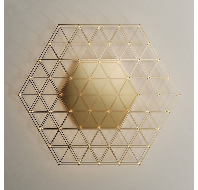 s.luce Deckenleuchte Atom eckige LED Effekt Wand- & Deckenleuchte Gold, Warmweiß von s.luce