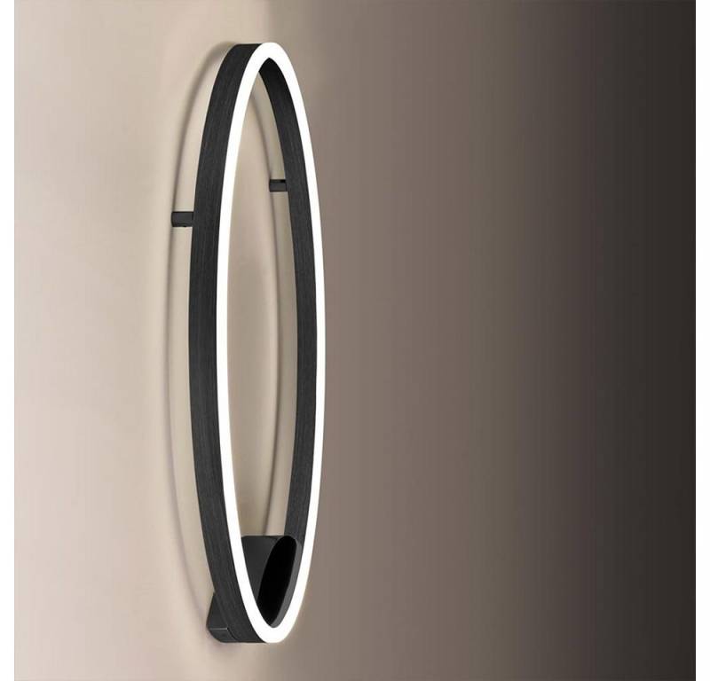 s.luce Deckenleuchte LED Ring Wandlampe Deckenlampe 100 Dimmbar Schwarz, Warmweiß von s.luce