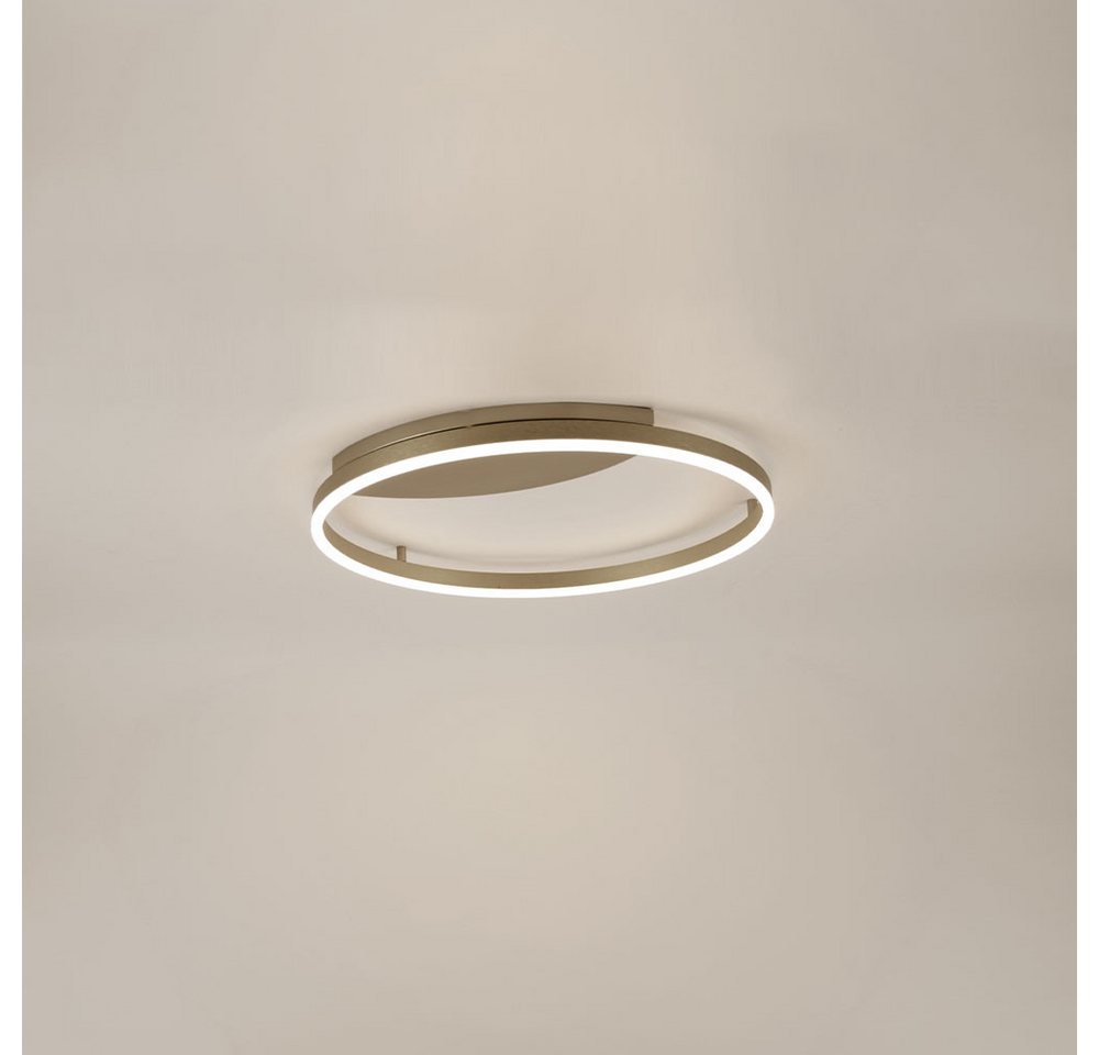 s.luce Deckenleuchte LED Ring Wandlampe & Deckenleuchte Dimmbar modern rund Aluminium, Warmweiß von s.luce
