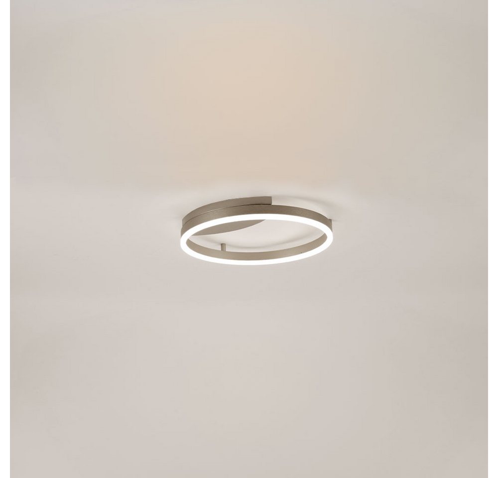 s.luce Deckenleuchte LED Ring Wandlampe & Deckenleuchte Dimmbar modern rund Aluminium, Warmweiß von s.luce