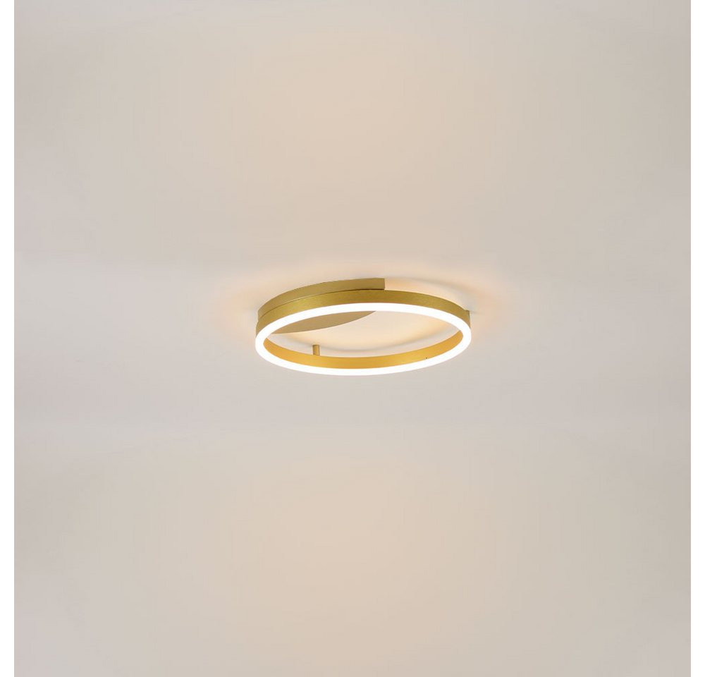 s.luce Deckenleuchte LED Ring Wandlampe & Deckenleuchte Dimmbar modern rund Gold, Warmweiß von s.luce