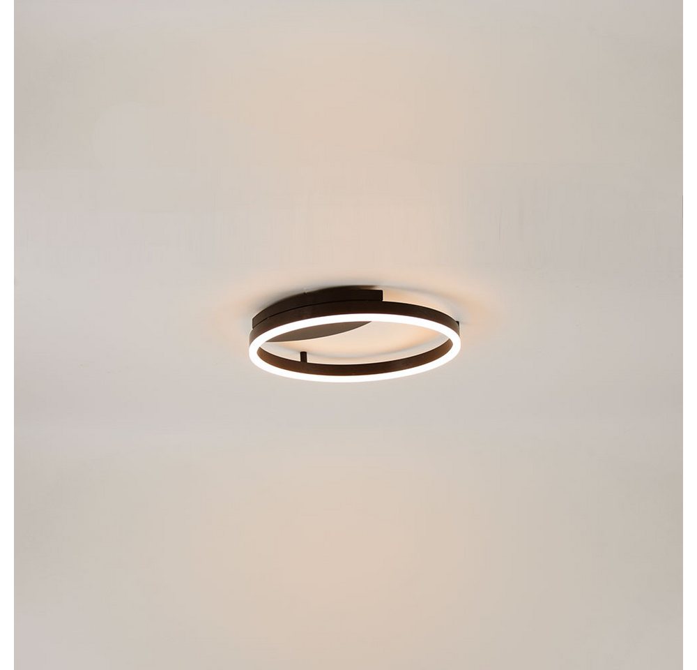 s.luce Deckenleuchte LED Ring Wandlampe & Deckenleuchte Dimmbar modern rund Schwarz, Warmweiß von s.luce