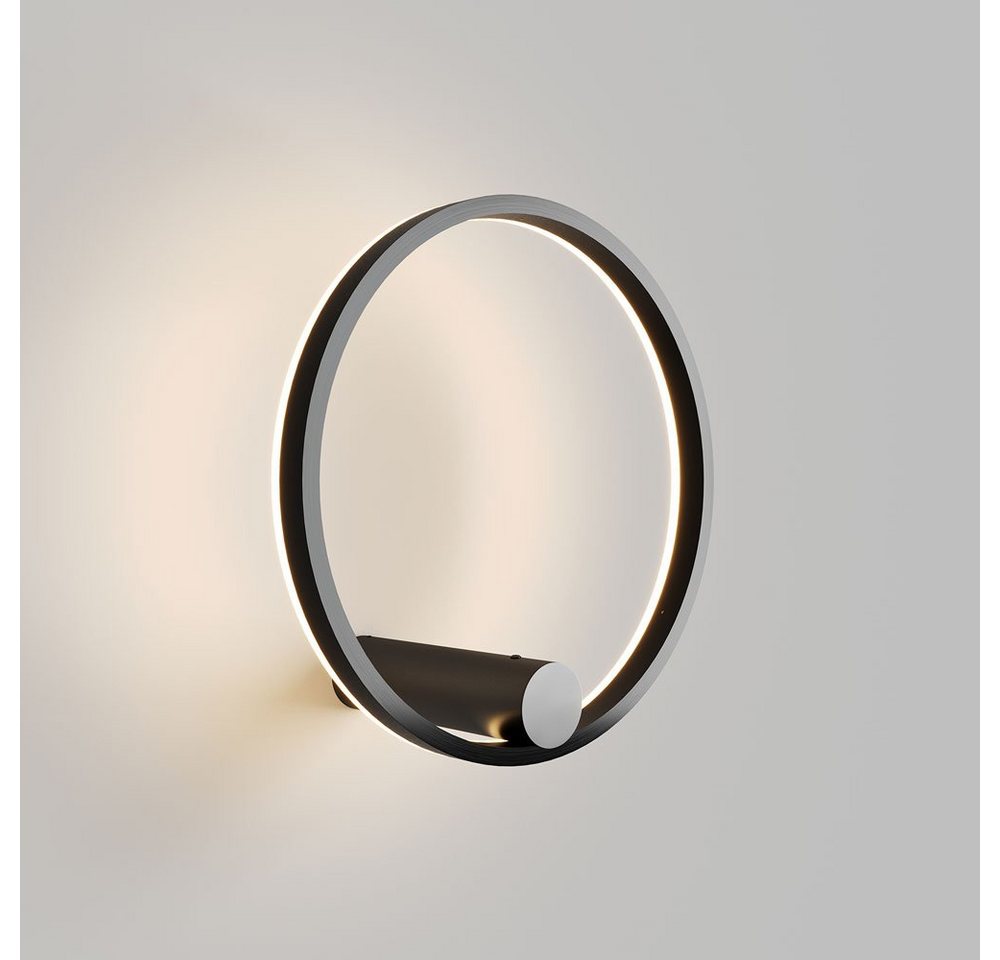 s.luce Deckenleuchte LED Wand- & Deckenleuchte Ring Air rund indirekt Schwarz, Warmweiß von s.luce