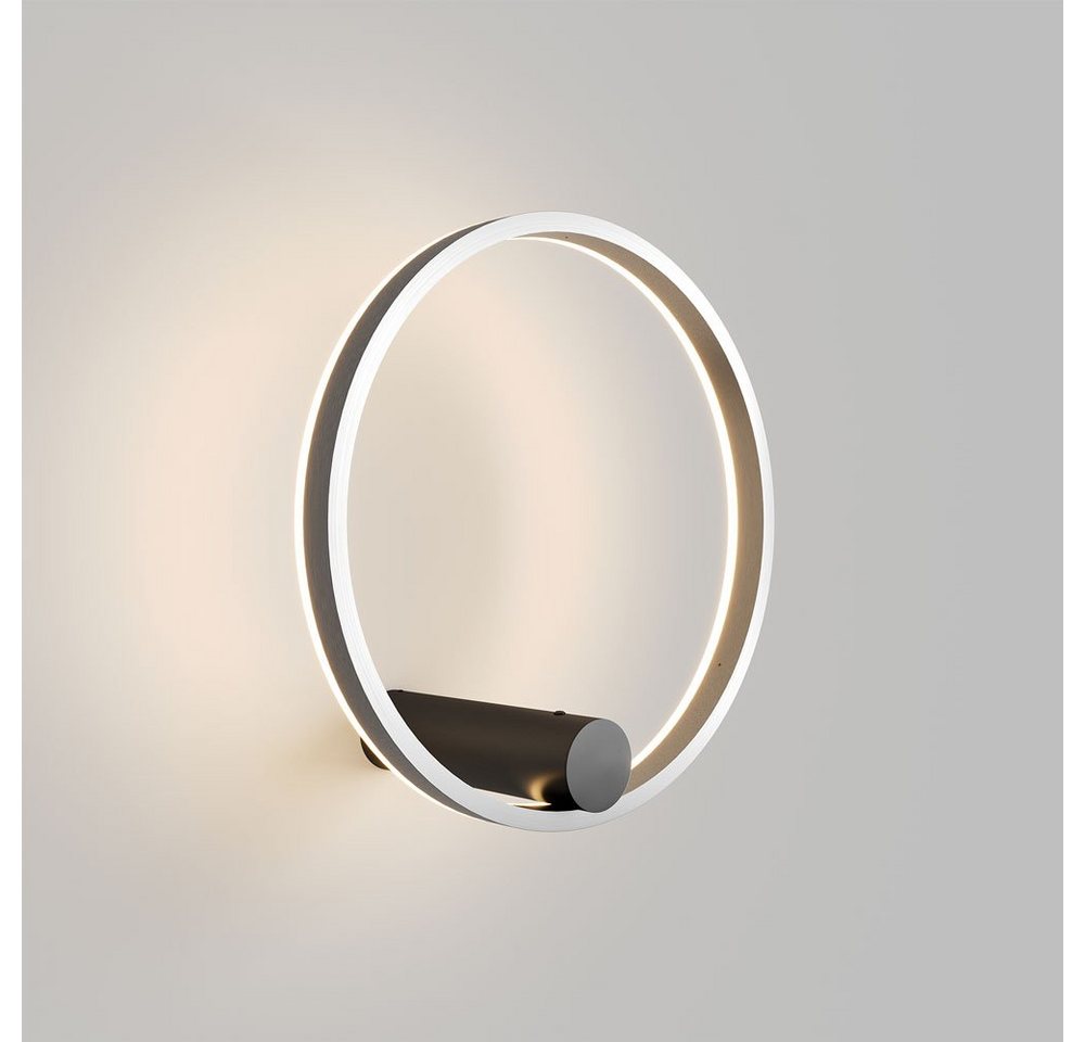 s.luce Deckenleuchte LED Wand- & Deckenleuchte Ring Air rund indirekt Schwarz/Aluminium, Warmweiß von s.luce