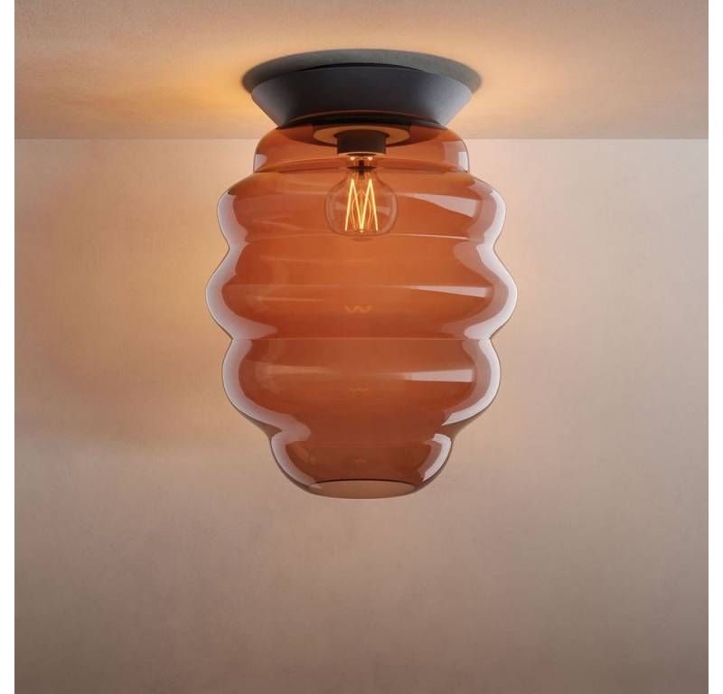 s.luce Deckenleuchte s.luce Echos Glas-Deckenleuchte E27 Braun, Schwarz von s.luce