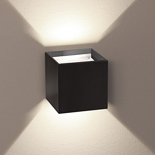 s.luce Ixa LED Wandlampe mit Bewegungsmelder, Farbe:Schwarz, Form:Quadratisch von s`luce