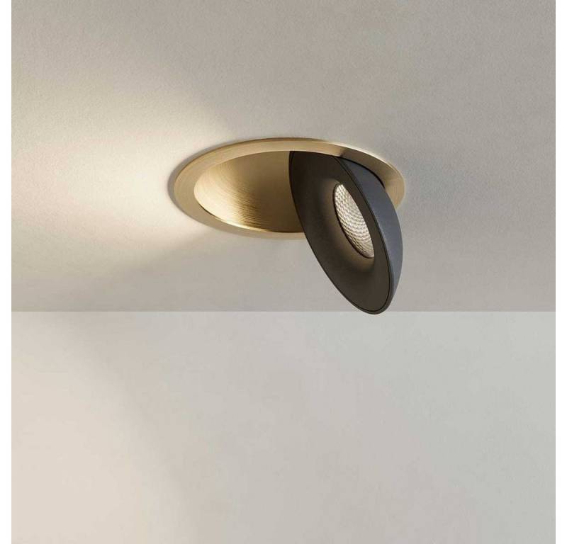s.luce LED Deckenstrahler Santa Deep schwenkbar & dimmbar Gold, Schwarz, Neutralweiß von s.luce