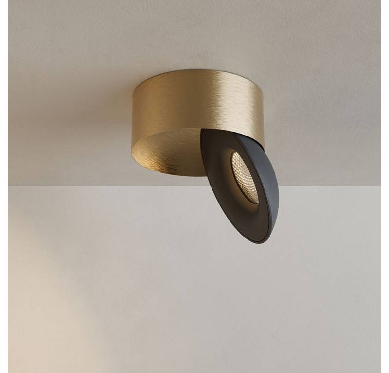 s.luce LED Deckenstrahler Santa Neo schwenkbar & dimmbar Gold, Schwarz, Warmweiß von s.luce
