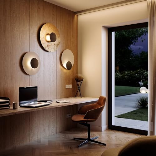 s.luce LED Wandlampe Deckenlampe Plate Wandleuchte Deckenleuchte Indirekt, Farbe:Weiß, Größe:Ø 45cm von s`luce