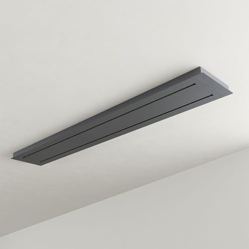 s.luce Modular Balken Baldachin mehrflammig Rechteckig Lampen-Aufhängung, Farbe:Schwarz, Ausführung:2-reihig, Größe:160cm von s`luce