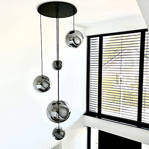 s.luce Orb Galerieleuchte 3- oder 5-flammig Modular Baldachin, Farbe:Schwarz/Rauch, Ausführung:3-flammig von s.luce