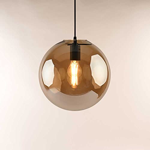 s.luce Orb Glaskugel Galerieleuchte 5m Abhängung, Farbe Schwarz/Amber, Größe Ø 30cm von s.luce