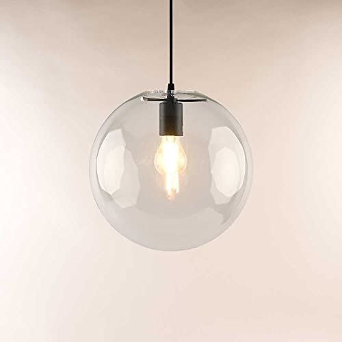 s.luce Orb Glaskugel Galerieleuchte 5m Abhängung, Farbe Schwarz/Klar, Größe Ø 30cm von s.luce