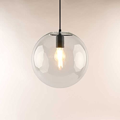 s.luce Orb Glaskugel Galerieleuchte 5m Abhängung, Farbe Schwarz/Klar, Größe Ø 30cm von s`luce