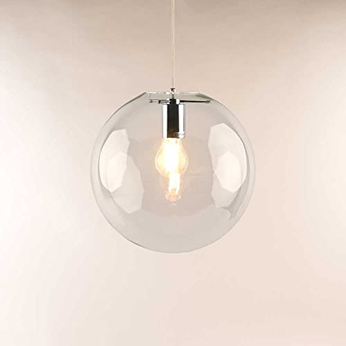 s.luce Orb Glaskugel Hängeleuchte Hängelampe Pendellampe Pendelleuchte Glaslampe, Farbe Schwarz/Klar, Größe Ø 20cm von s`luce