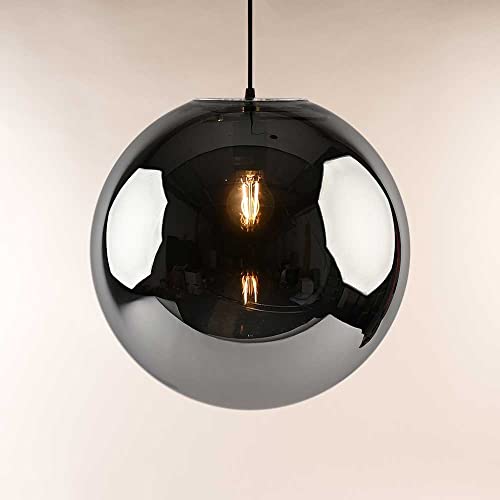 s.luce Orb Glaskugel Hängeleuchte Hängelampe Pendellampe Pendelleuchte Glaslampe, Farbe Schwarz/Rauch, Größe Ø 30cm von s`luce