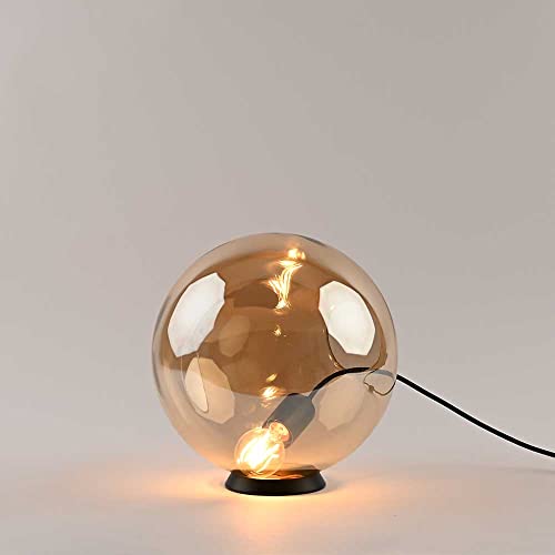 s.luce Orb Glaskugel Tischleuchte Tischlampe Schlafzimmerlampe Flurleuchte, Farbe Amber, Größe Ø 30cm von s`luce