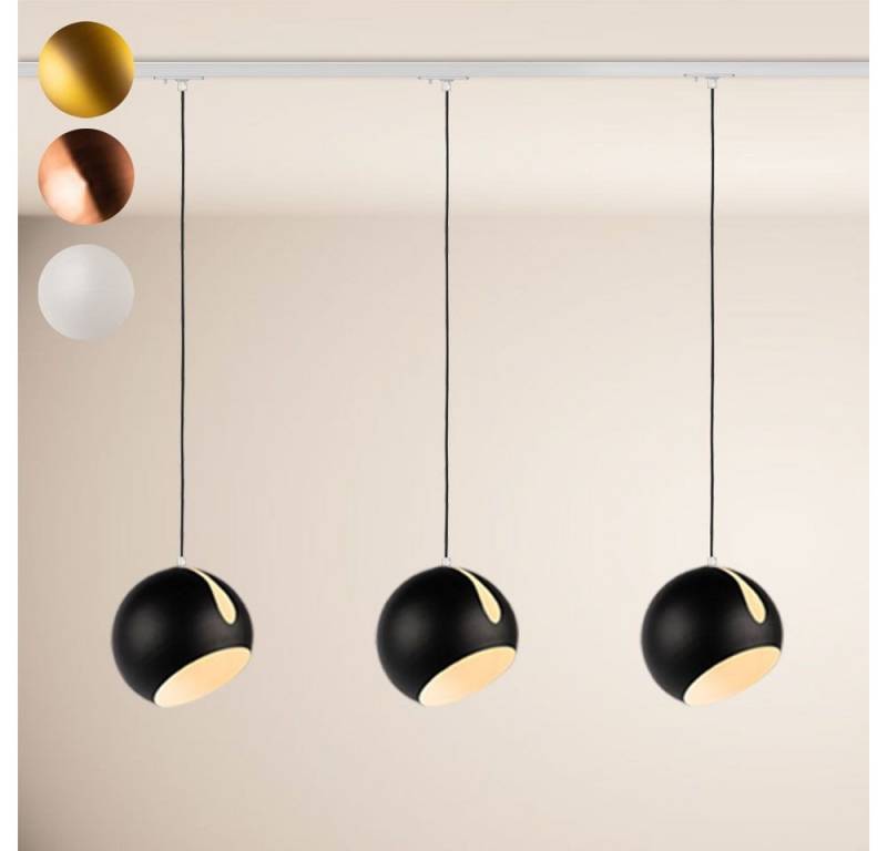 s.luce Pendelleuchte Ball Esstisch-Hängeleuchte 1-Phasen-Schiene 200cm Ø 30cm Mittel Kupfer von s.luce